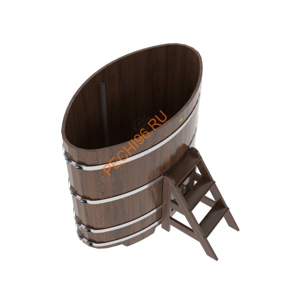 Купель для бани BentWood овальная из мореного дуба Премиум, 0,92х1,66 м