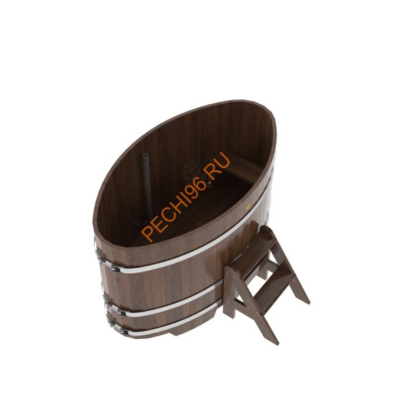 Купель для бани BentWood овальная из мореного дуба Премиум, 0,92х1,66 м