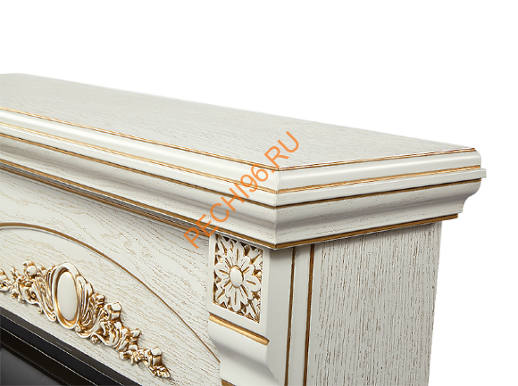 Электрокамин Electrolux Classic EFP/P-1020LS с порталом Firelight Barocco Classic, белый дуб с патиной