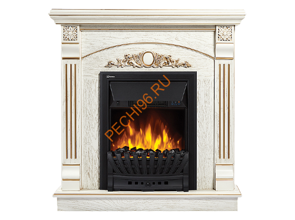 Электрокамин Electrolux Classic EFP/P-1020LS с порталом Firelight Barocco Classic, белый дуб с патиной