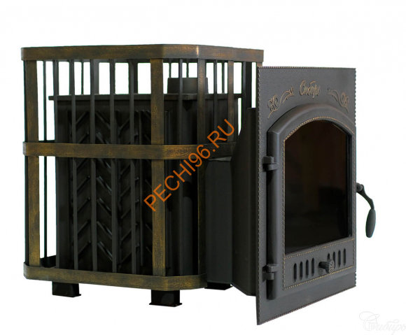 Печь чугунная банная Сибирь 25 (700х700), ТК 400 мм, сетка