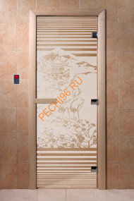 Дверь стеклянная DoorWood «Япония сатин», 1800х700 мм