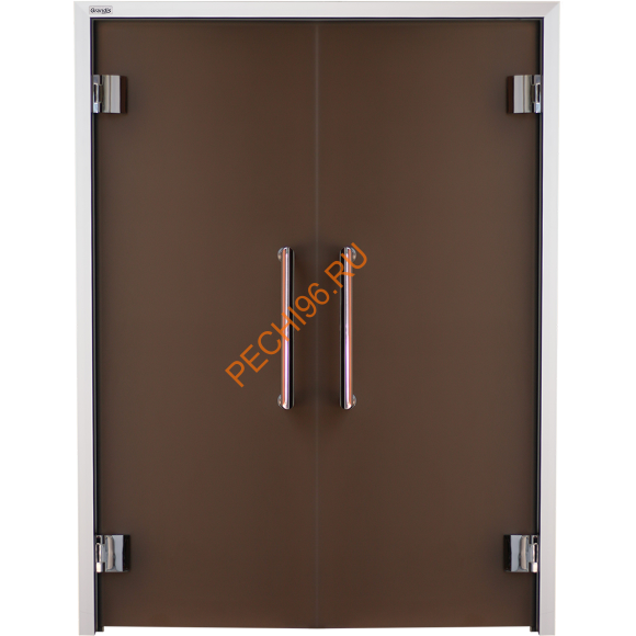 Двери стеклянные двустворчатые Grandis GS 13х19-B-Н-Br