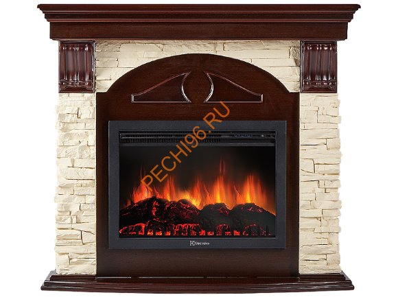 Электрокамин Electrolux EFP/P-3020LS с порталом Firelight Torre 30S, слоновая кость, темный дуб