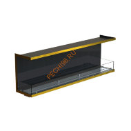 Биокамин фронтальный 1900х500х300 мм, стемалит, стекло, рамка латунь Биокамин фронтальный 1900х500х300 мм, стемалит, стекло, рамка латунь