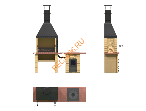Объединённые печи 2 в 1 с печью под казан Классик в Нижнем Новгороде