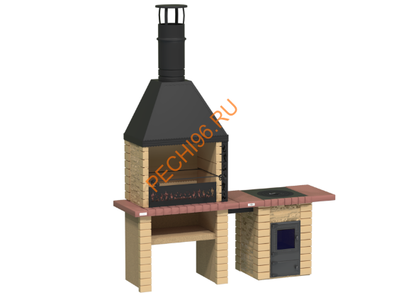 Объединённые печи 2 в 1 с печью под казан Классик в Нижнем Новгороде