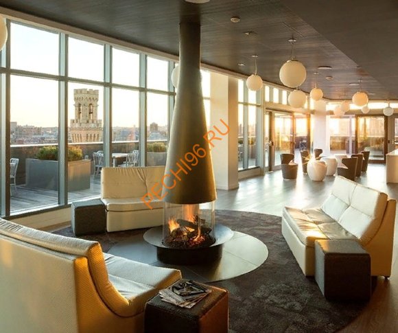 Камин Focus Filiofocus 1600 центральный со стеклом