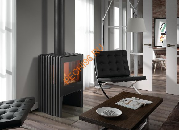 Чугунная печь-камин Hergom Glance MV, черная