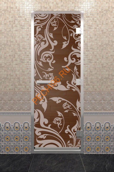 Дверь стеклянная DoorWood Хамам «Венеция» бронза, 1900х700 мм