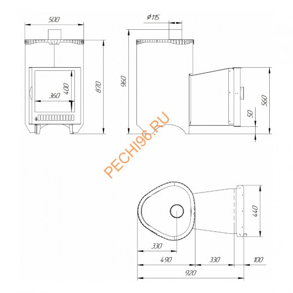 Печь банная Ферингер Оптима ПФ Дубы