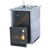 Печь банная ИзиСтим Анапа в трёхстороннем кожухе из талькохлорита с открытым верхом