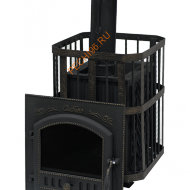 Печь чугунная банная Сибирь 25 (545х545), ТК 300 мм, сетка