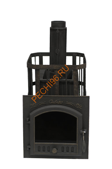Печь чугунная банная Сибирь 25 (545х545), ТК 300 мм, сетка