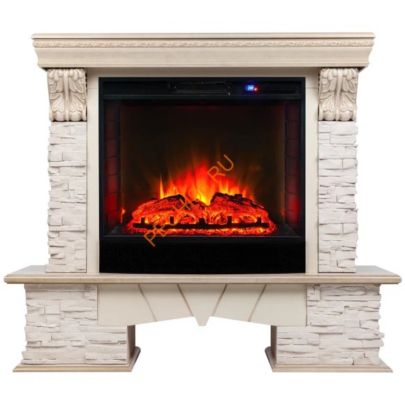 Электрокамин RealFlame Rockland Lux WT с очагом Sparta 25,5 LED