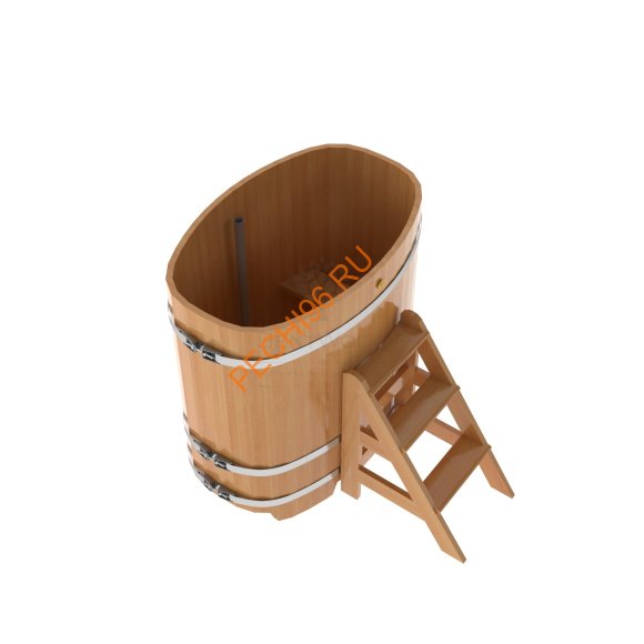 Купель для бани BentWood овальная из лиственницы Премиум, 0,76х1,16 м