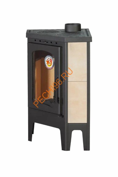 Печь-камин EcoKamin БАВАРИЯ угловая с плитой