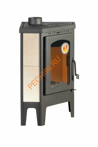 Печь-камин EcoKamin БАВАРИЯ угловая с плитой