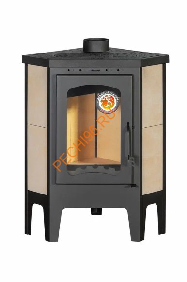 Печь-камин EcoKamin БАВАРИЯ угловая с плитой