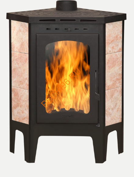 Печь-камин EcoKamin БАВАРИЯ угловая с плитой