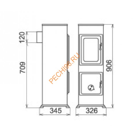 Стальная печь-камин Thorma BOZEN черная