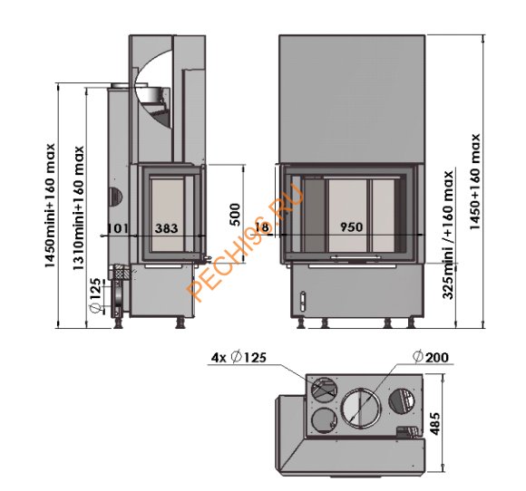 Каминная топка CHAZELLES Cloud 90 R VAG Каминная топка CHAZELLES Cloud 90 R VAG