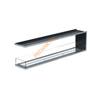 Торцевой биокамин 1900х500х300 мм, стекло, рамка нержавейка