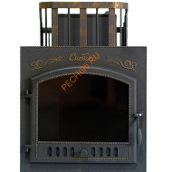 Печь чугунная банная Сибирь 25 (700х700), ТК 400 мм, ЗК, сетка