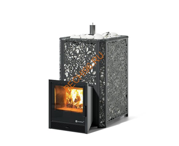 Печь банная ИзиСтим Ялта 35 Хохлома черная