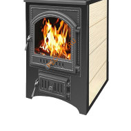 Печь-Камин Везувий ПК-01(205) с плитой, Бежевый