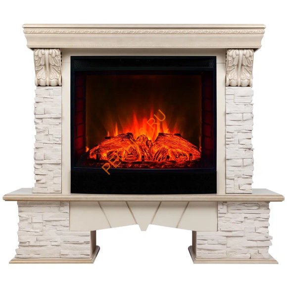 Электрокамин RealFlame Rockland Lux 25,5 WT с очагом Evrika 25,5 LED