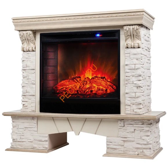 Электрокамин RealFlame Rockland Lux 25,5 WT с очагом Evrika 25,5 LED