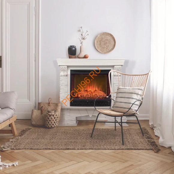 Электрокамин RealFlame Rockland Lux 25,5 WT с очагом Evrika 25,5 LED