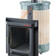 Печь банная Ферингер Макси ПФ Окаменевшее дерево перенесённый рисунок+Змеевик