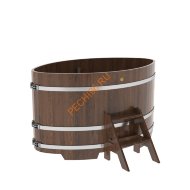 Купель для бани BentWood овальная из мореного дуба Премиум, 1,08х1,75 м