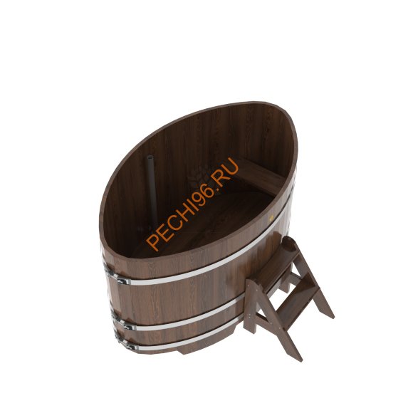Купель для бани BentWood овальная из мореного дуба Премиум, 1,08х1,75 м