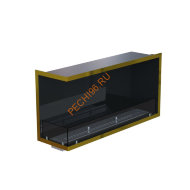 Биокамин угловой 1000х500х300 мм, стемалит, стекло тонированное, рамка латунь Биокамин угловой 1000х500х300 мм, стемалит, стекло тонированное, рамка латунь