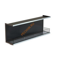 Биокамин фронтальный 1500х500х300 мм, стекло тонированное, рамка нержавейка Биокамин фронтальный 1500х500х300 мм, стекло тонированное, рамка нержавейка