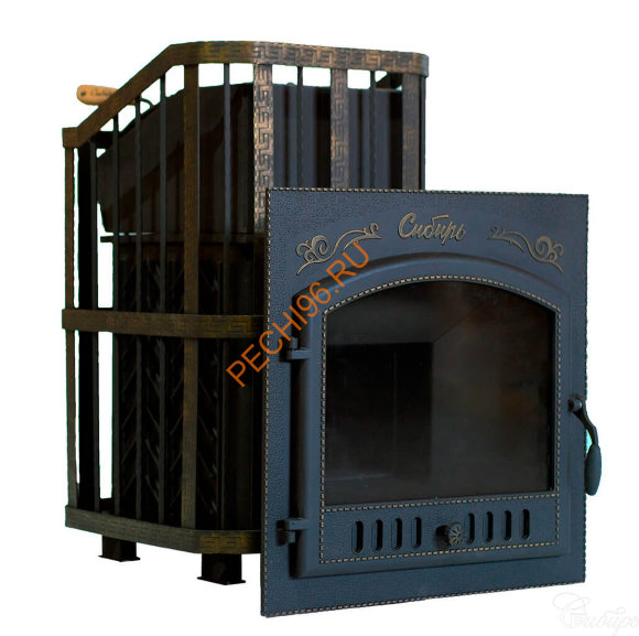 Печь чугунная банная Сибирь 25 (700х700), ТК 300 мм, ЗК, сетка Печь чугунная банная Сибирь 25 (700х700), ТК 300 мм, ЗК, сетка