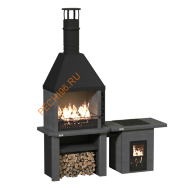 Объединённые печи 2 в 1 с печью под казан Графит