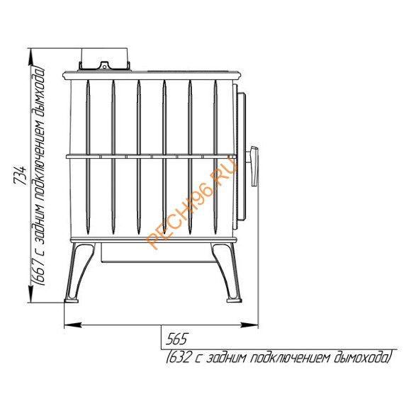 Печь-камин отопительно-варочная Бахта