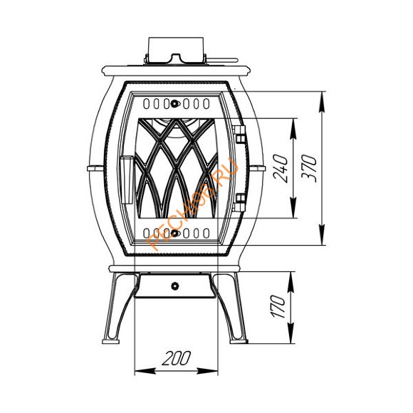 Печь-камин отопительно-варочная Бахта