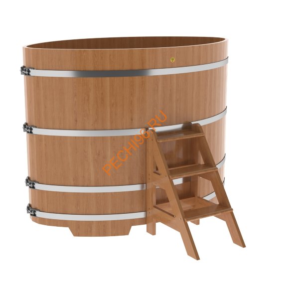 Купель для бани BentWood овальная из дуба Премиум, 1,12х1,83 м