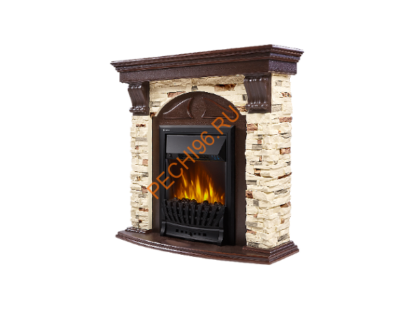Электрокамин Electrolux Classic EFP/P-1020LS с порталом Firelight Torre Classic, сланец натуральный, темный дуб