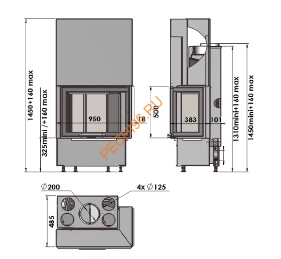 Каминная топка CHAZELLES Cloud 90 R VAD