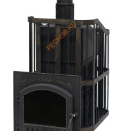 Печь чугунная банная Сибирь 25 (545х545), ТК 300 мм, ЗК, сетка