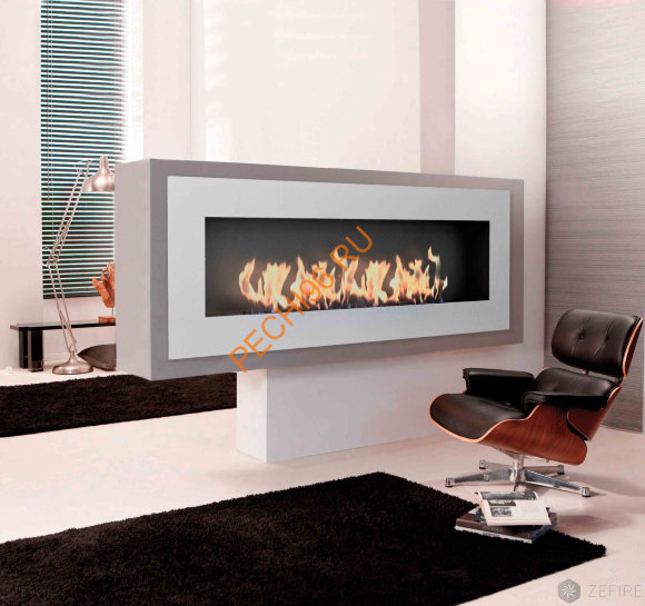 Биокамин ZeFire ELLIOT 1800 с белой рамкой  