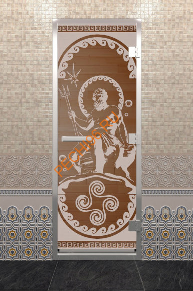 Дверь стеклянная DoorWood Хамам «Посейдон» бронза, 1900х700 мм