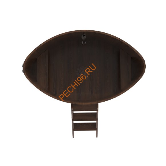 Купель для бани BentWood овальная из мореного дуба Премиум, 1,12х1,83 м