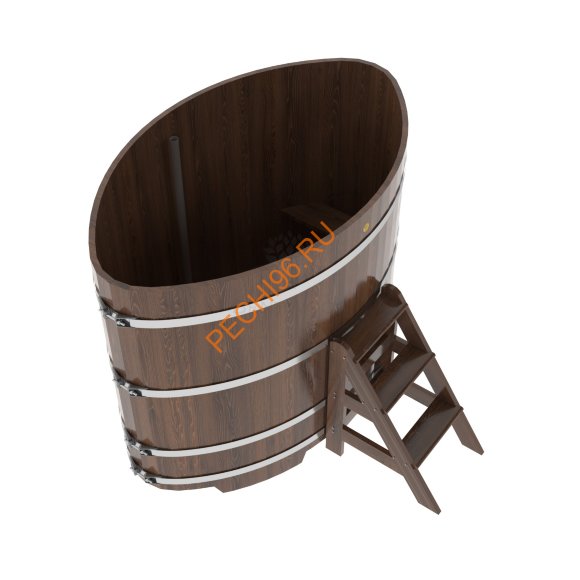 Купель для бани BentWood овальная из мореного дуба Премиум, 1,12х1,83 м